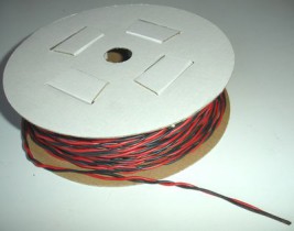 Szilikon ikerzsinór 0,34 QMM piros és fekete, sodrott (ár méterenként)