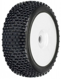 Buggy Gumiabroncsok 2 db Komplett Kerekek Fehér 1:8