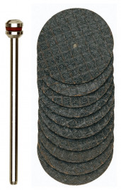 Vágókorongok átmérője 22x0,8 mm - 10 darabos készlet + tüske