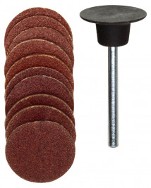 Gumilap csiszolókoronggal. 10 db tárcsák + tüske