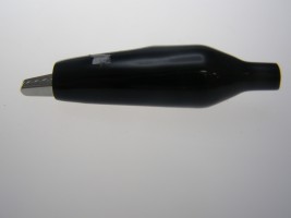 Mini krokodilcsipesz szigetelt fekete - 55 mm hosszú