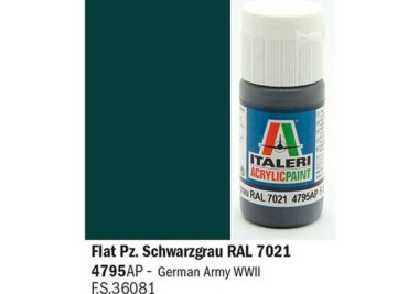 Barva Italeri akryl 4795AP - Flat Pz. Schwarzgrau RAL 7021 (20ml)