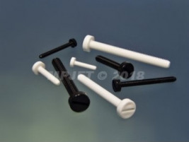 Poliamid csavar M4×20 zárt horonnyal, fekete (10 db)