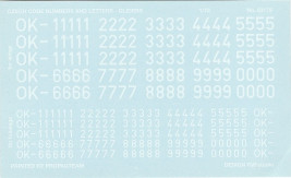 1:72 Čísla a písmena na kluzáky (bílá)