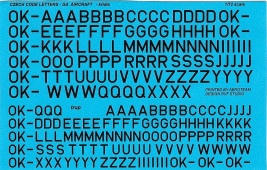 1:72 Písmena na kluzáky (černá)