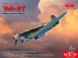 1:32 Yakovlev Yak-9T szovjet II. világháborús vadászgép (4x Camo)