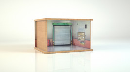 PN Racing SCX24 1/24 méretarányú valósághű terepjáró garázs 2 parkolóhellyel