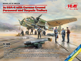 1:48 Junkers Ju 88 A-4 német szárazföldi személyzettel és torpedószállító utánfutóval