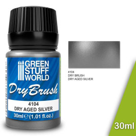 Metálfényű Száraz Ecset - Szárazon Öregített Ezüst (30 ml)