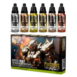 Krómozott fémfestékek (6× 17 ml)