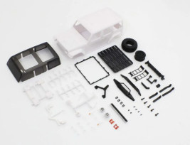 Mini-Z 4x4: Karosszéria festés nélküli Jeep Wrangler Unlimited Rubicon kiegészítővel.