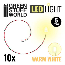 LED dióda meleg fehér 5mm (10 db)