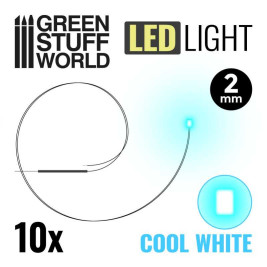 LED dióda hideg fehér 2mm (10 db)