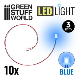 LED dióda kék 3mm (10 db)