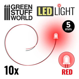 LED dióda piros 5mm (10 db)