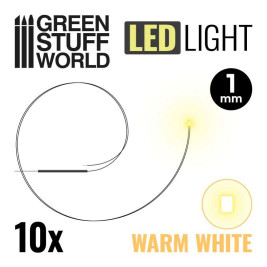 LED dióda meleg fehér 1mm (10 db)