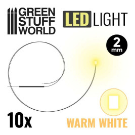 LED dióda meleg fehér 2mm (10 db)