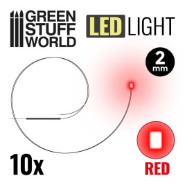 LED dióda piros 2mm (10 db)