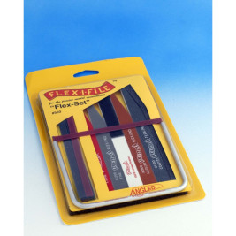 Flex-Set – tartalmazza mind az öt Flex-Pad reszelőt és a Flex-i-File keretes csiszolót 8 csiszolószalaggal