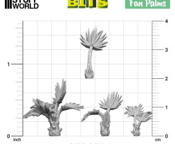 3D Printed Set Fan Palms – 3D tištěné palmy (20 ks)