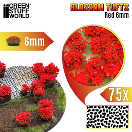 Blossom Tufts – samolepící květiny červené, 6mm (75 ks)