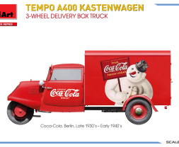 1:35 Tempo A400 Kastenwagen 3-Wheel Delivery Box Truck