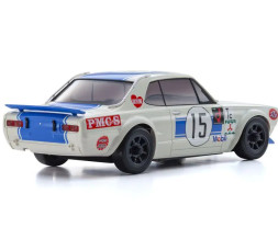 Mini-Z AWD Nissan Skyline 2000GT-R KPGC10 Racing 72 No.15 Blue KT-531P jeladóval