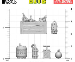 3D Printed Resin Set Old World Explosives – gyantatöltetek és kilövők (30 db)