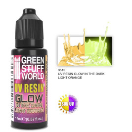 UV gyanta Glow in the Dark Light Orange – sötétben világító színpadi víz világos narancssárga (17 ml)