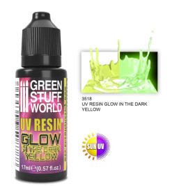 UV gyanta, Glow in the Dark Yellow – sötétben világító vízsárga szín (17 ml)