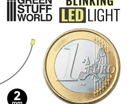 2mm zölden villogó LED dióda (10 db)