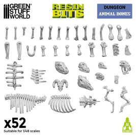3D Printed Animal Bones – 3D állati csontok és koponyák (52 db)