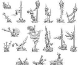 3D Printed Battle Skeleton Bones – 3D nyomtatott koponyák (17 db)