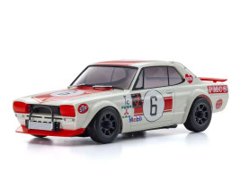 Kyosho Mini-Z AWD/RWD: Nissan Skyline 2000GT-R (KPGC10) No.6 piros karosszéria + Watanabe hátsókerék-meghajtású felnik