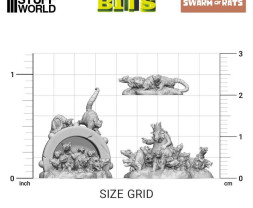 3D Printed Set Swarm of Rats – 3D nyomtatott patkánycsoportok (12 db)