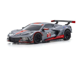Kyosho Mini-Z RWD: Chevrolet Corvette C8-R karosszéria fegyvermetál / piros