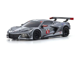 Kyosho Mini-Z RWD: Chevrolet Corvette C8-R karosszéria fegyvermetál / fehér