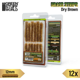 Grass Strips – samolepící travní proužky, suchá hnědá tráva 12mm (12 ks)