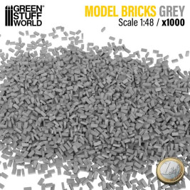 Miniature Bricks – keramické cihly šedé 1:48 (1000 ks)