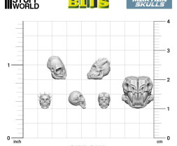 Gyantából készült idegen koponyák – gyantából készült idegen koponyák (30 db)