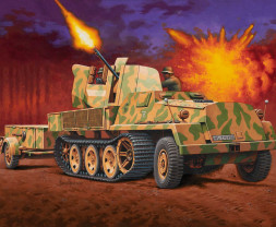 1:72 sWS FlaK 43-mal és Sd.Ah58 lőszerszállító utánfutóval (Makettkészlet)