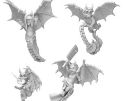3D Printed Evil Cherubs 1:48 - 3D nyomtatású gonosz kerubok (4 db)