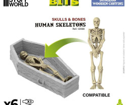 3D Printed Dungeon Wooden Coffins 1:48 - 3D nyomtatott fakoporsók (3 db)