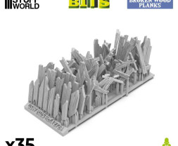 3D Printed Set Broken Wood Planks – 3D nyomtatott sérült fa deszkák (35 db)