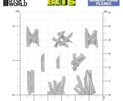 3D Printed Set Broken Wood Planks – 3D nyomtatott sérült fa deszkák (35 db)