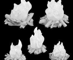 3D Printed Set Campfires for 3mm LEDs – 3D nyomtatott tábortűz 3 mm-es LED-ekhez (5 db)