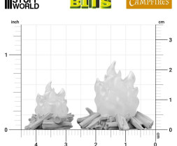 3D Printed Set Campfires for 3mm LEDs – 3D nyomtatott tábortűz 3 mm-es LED-ekhez (5 db)
