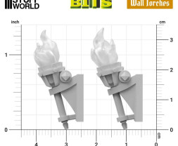 3D Printed Set Wall Torches for 3mm LEDs – 3D nyomtatott fali zseblámpák készlet 3 mm-es LED-ekhez (5 db)