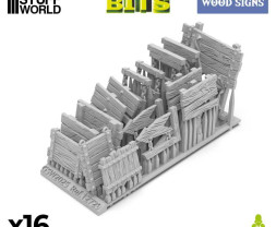 3D Printed Set Wood Signs – 3D nyomtatott fatáblák (16 db)