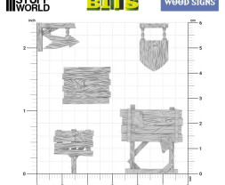 3D Printed Set Wood Signs – 3D nyomtatott fatáblák (16 db)